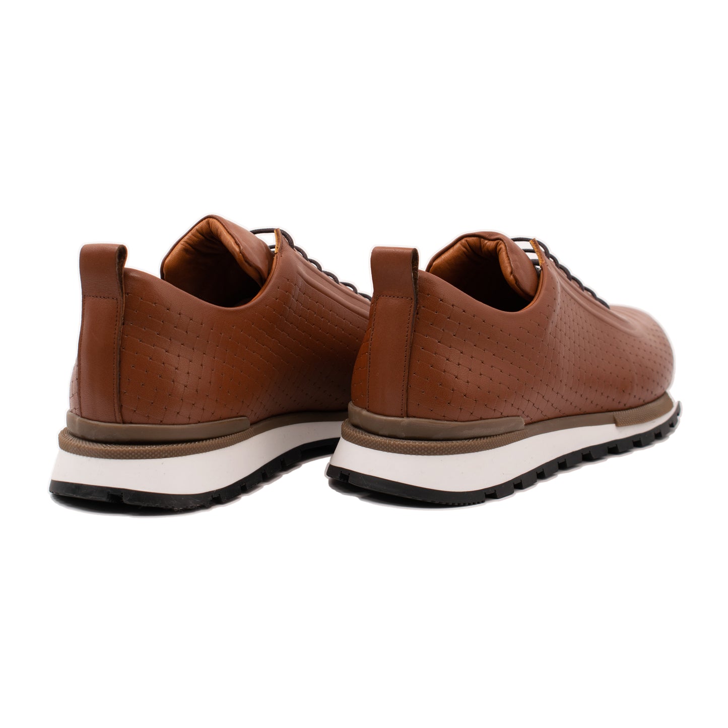 HCANSS PERFORATED BROWN LEATHER SNEAKER