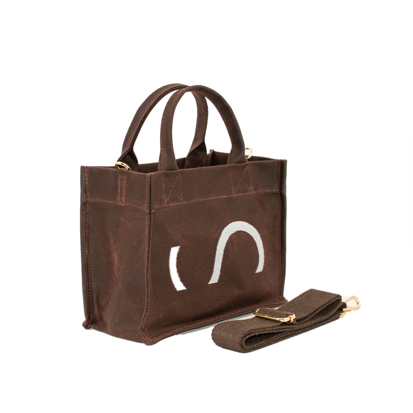 HCANSS WAXED CANVAS CHOCOLATE MINI TOTE BAG