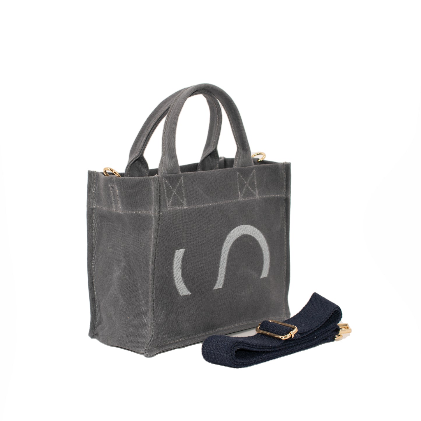 HCANSS WAXED CANVAS GREY MINI TOTE BAG
