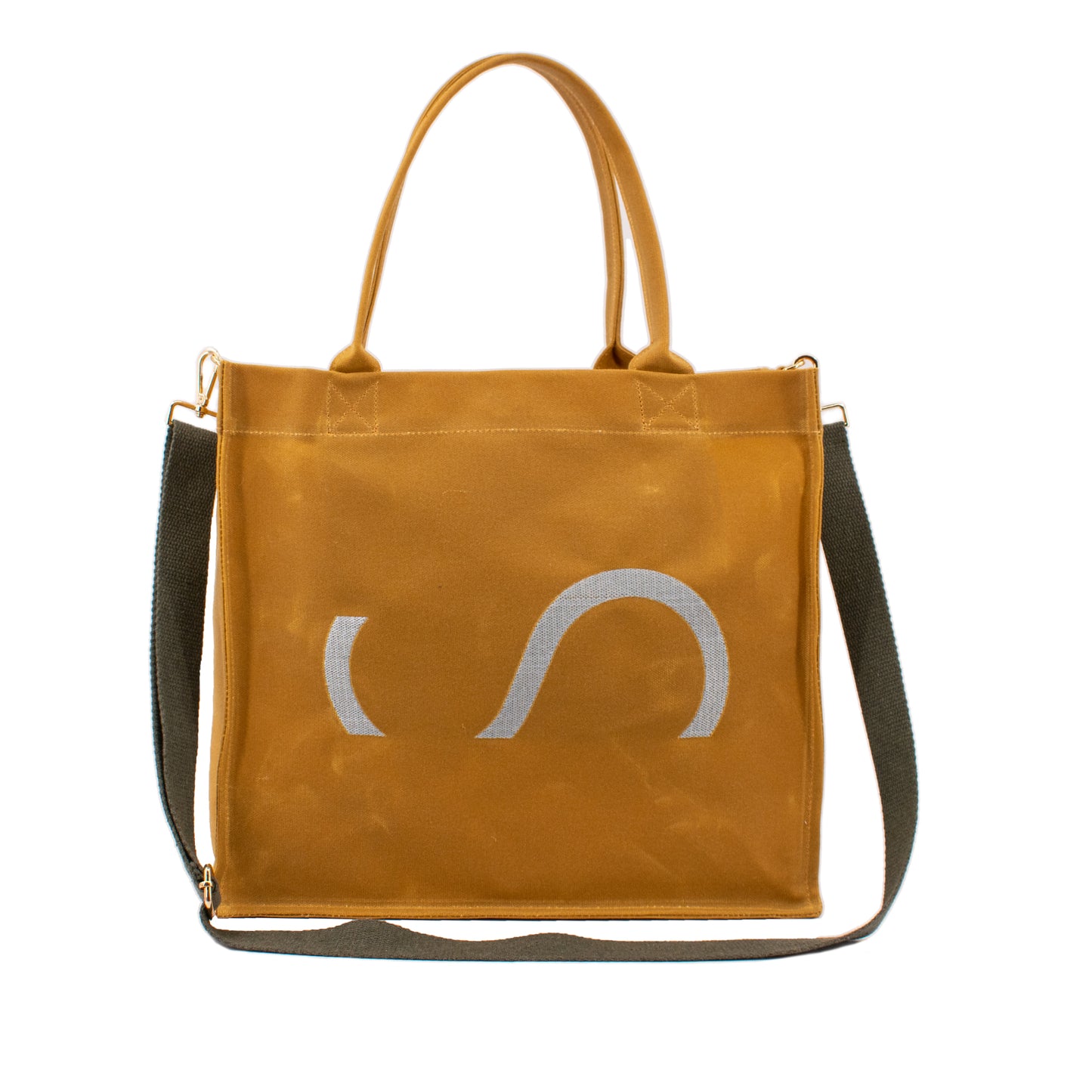 HCANSS WAXED CANVAS MUSTARD LARGE TOTE BAG