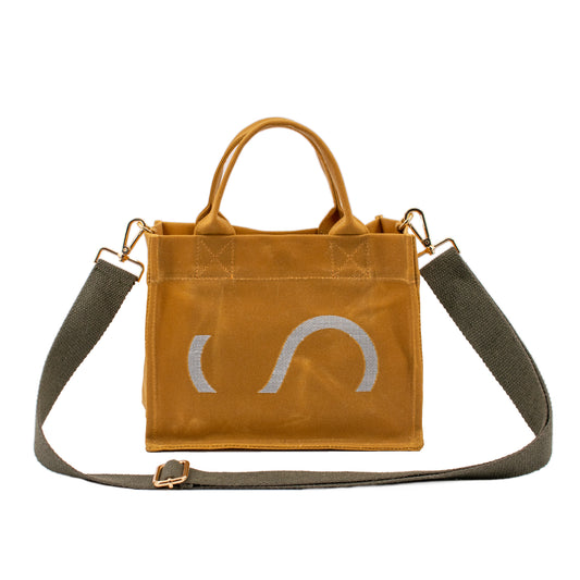 HCANSS WAXED CANVAS MUSTARD MINI TOTE BAG